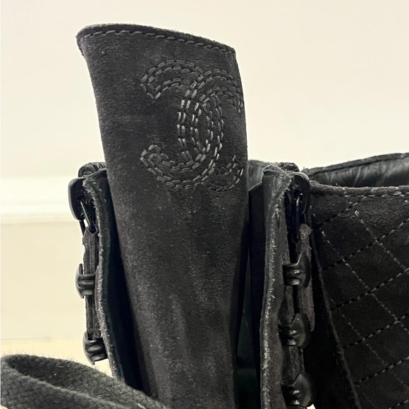 CHANEL Black Combat & Moto Boots - Picture 6 of 11